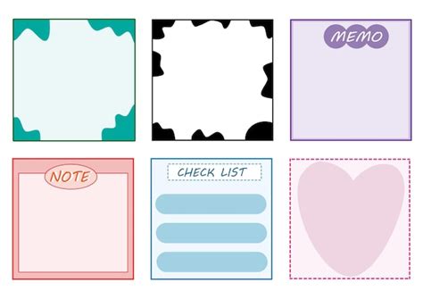 Premium Vector Set Of The Cute Abstract Memo Pad Paper Note Reminder