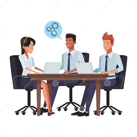 Business Meeting Cartoon Stock Vector Illustration Of Office 145023363