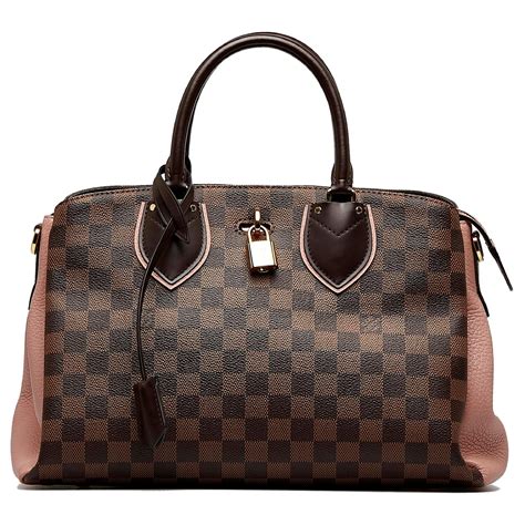 Louis Vuitton Brown Damier Ebene Normandy Pink Leather Cloth Pony Style