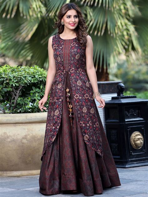 Shop Brown Silk Designer Kurti Online From G3fashion India Brand G3