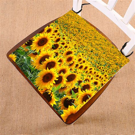 Abphqto Sunflower Field Chair Pad Seat Cushion Chair Cushion Floor