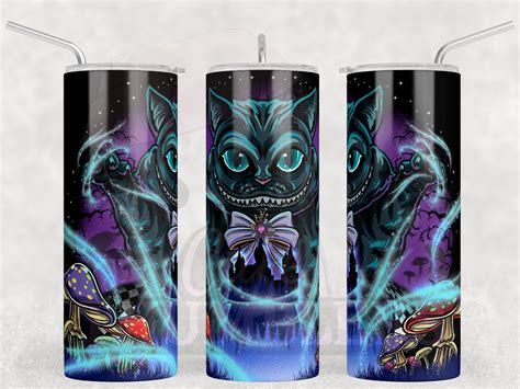 Cheshire Cat Halloween Tumbler Wrap Alice In Wonderland Etsy