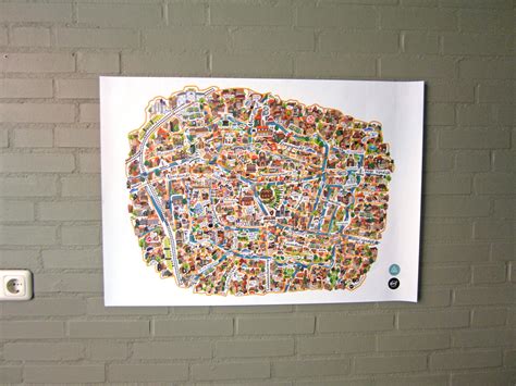 Leiden illustrated map poster