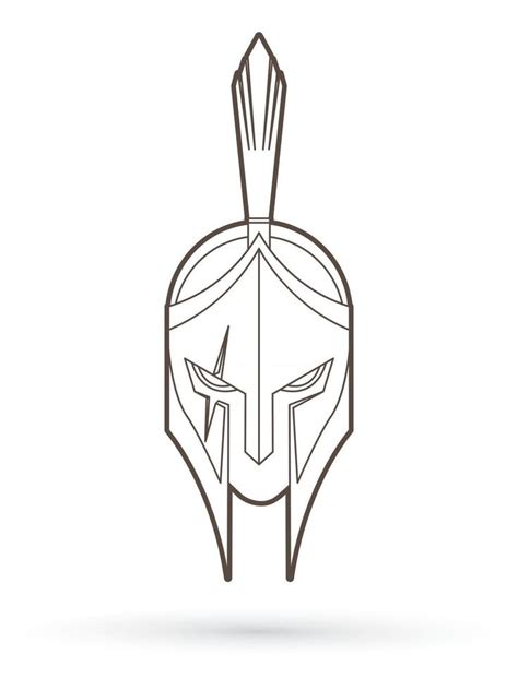 Outline Helmet Spartan Warrior Roman Gladiator Vector Art At