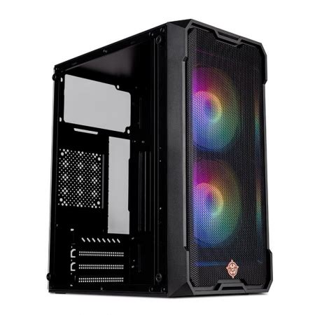 Gabinete Gamer TGT Jester Preto Lateral Em Vidro Temperado Mid Tower