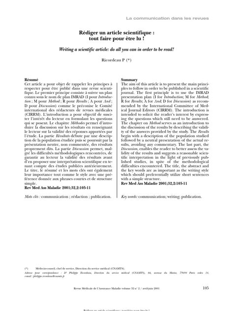 Rediger Article Scientifique Dé Publication Académique