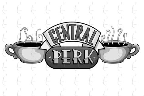 Central Perk Friends Color Vector Logo And Grayscale Friends Etsy