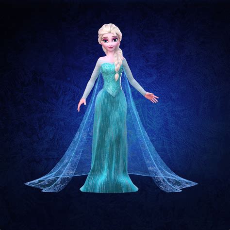 Elsa Princess Frozen 3d Obj