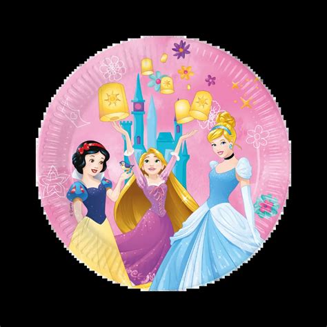 Assiette en carton Princesses Disney ø23cm Lot de 8 Décorations d