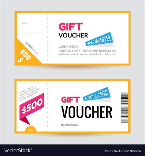 Simple And Clean Modern Gift Voucher Template Vector Image