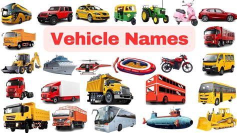 Vehicle Names Types Of Vehicles In English Vehicles Vocabulary Words