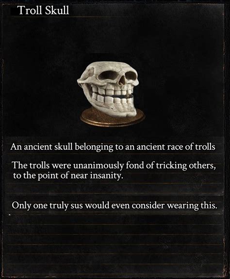 Trollface skull -20 sanity +10 defense +15 special attack : r/ItemShop