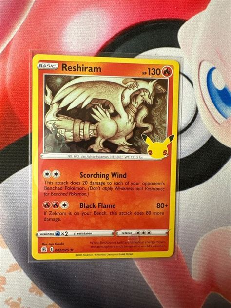 Pokemon Reshiram 25th Anniversary Celebrations 2 25 Holo Kaufen Auf