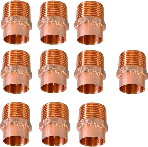 Pcs Ez Fluid Plumbing C X Mip Lf Copper Male Adapter Pressure