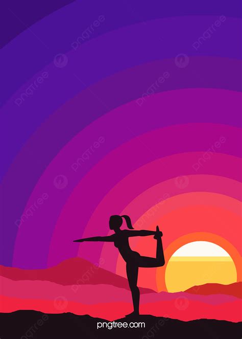 Sunset Silhouette Of Yoga People Background Wallpaper Image For Free