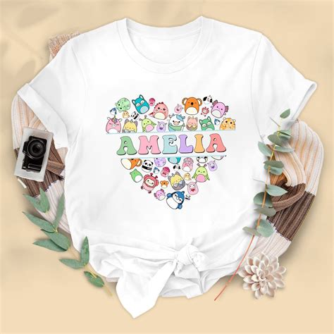 Personalized Squishmallow Heart Shirt Custom Name Squishmallow Shirt