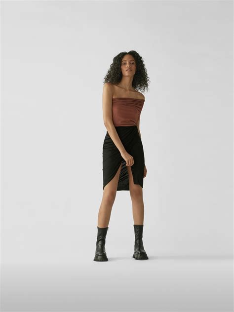 Rick Owens One Shoulder Top Aus Viskose Schlamm Online Kaufen