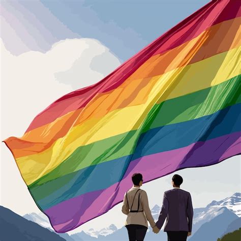 Premium Vector Vector Illustration Concept Of Freedom Of Lgbtq People Fluttering The Flag