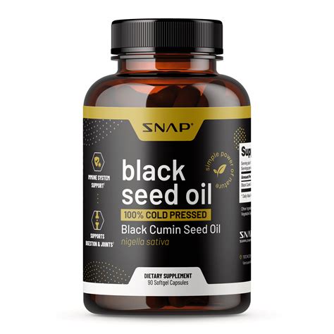 Pure Black Seed Oil Capsules 1000mg Per Serving 120 Capsules Supplement Pills To Support