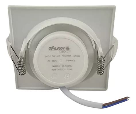 Spot Led De W Cuadrado Integrado Bivolt K Color Blanco Luz