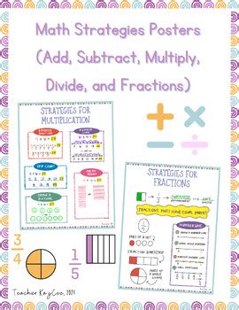 Math Strategies Anchor Charts Add Subtract Multiply Divide Fractions