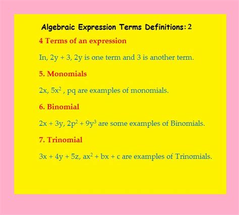 Algebraic Expression Definition