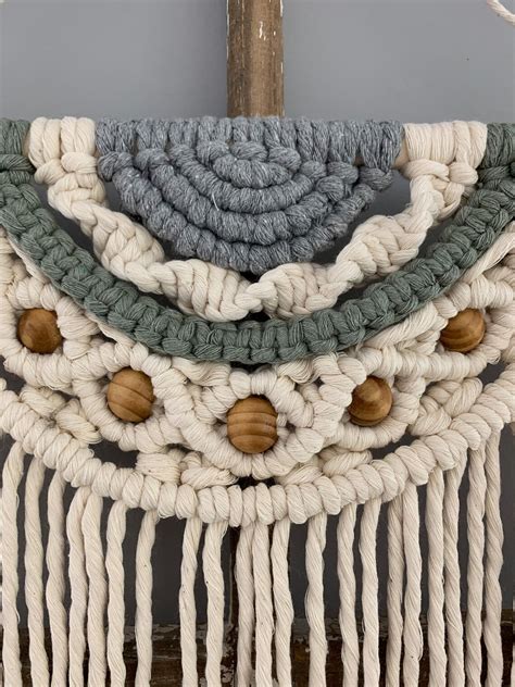 Beaded Macrame Semi Circle Wall Hanging Etsy