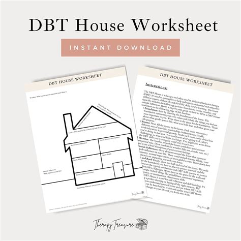 Dbt House Printable Worksheet Dbt Sheet Dbt Workbook Dbt Coping