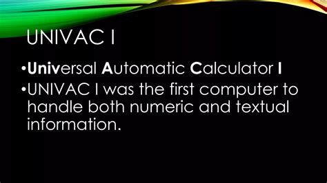 Eniac univac | PPT
