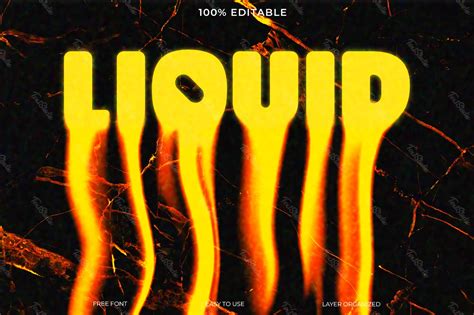 Liquid Flame Lava Font Style Text Effect Free Photoshop Psd File