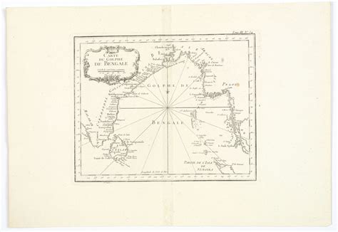 Carte Du Golphe De Bengale Old Map By BELLIN J N