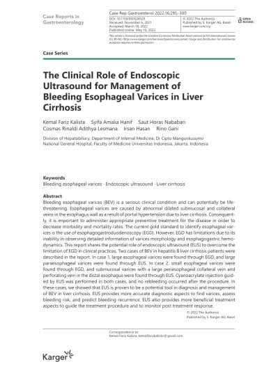 The Clinical Role Of Endoscopic Ultrasound For Management Of Bleeding