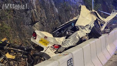 屯門公路私家車猛撼龍門架 全車斷開兩截釀3死 星島日報