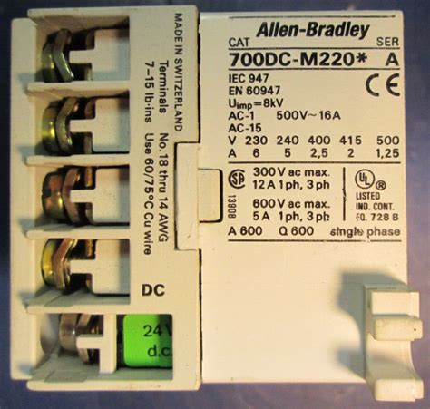 Pcs Allen Bradley Dc M Control Relay M Series A V For Sale