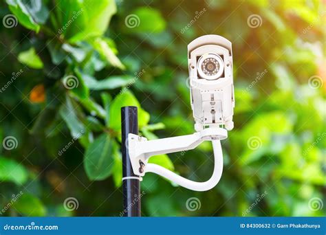 Cctv Security Camera Surveillance In The Park Stock Photo Image Of