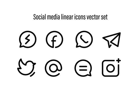 Social Media Lineare Symbole Vektor Set Vektor Kunst Bei Vecteezy