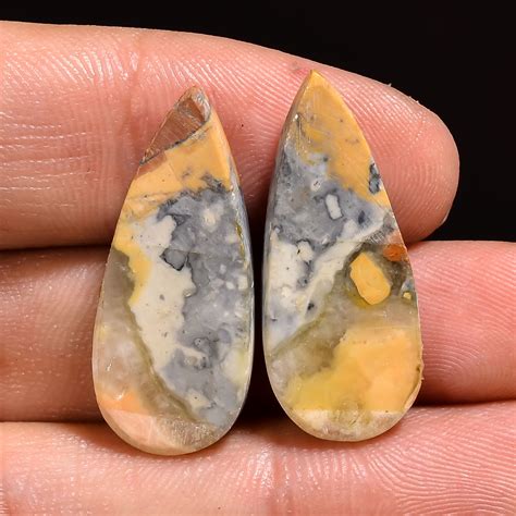 Cts Natural Maligano Jasper Pear Cabochon Matched Pair Loose