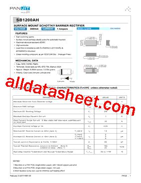 SB1200AH R1 00001 Datasheet PDF Pan Jit International Inc