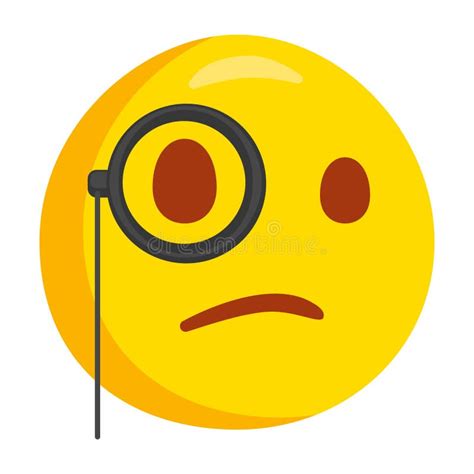 Oog Met Monocle Emoji Icon Illustratie Heren Glazen Vectorsymbool Emoticon Design Doedle