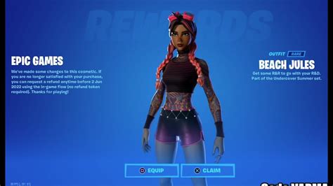 Beach Jules Updated With Skin Tone In Fortnite Youtube