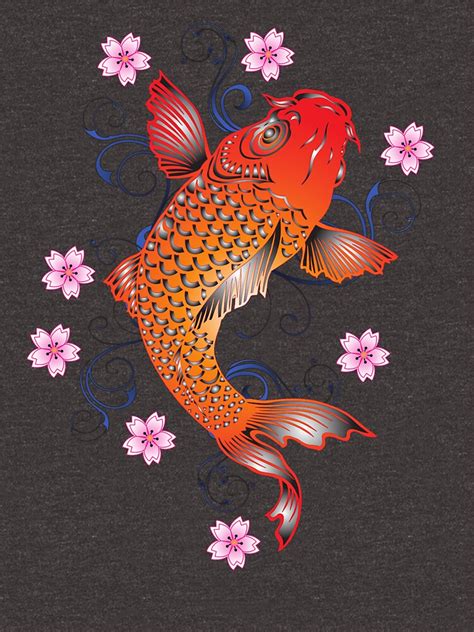 Red And Yellow Koi Fish Illustration Koi T Shirt Printing Printmaking