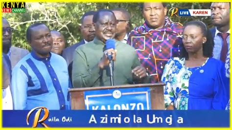 BIPARTISAN TALKS BACKFIRE LISTEN TO RAILA ODINGA SPEECH ON AZIMIO