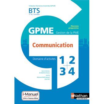 Communication BTS Gestion de la PME 1ère 2ème années DOM ACT GPME