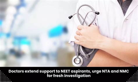 Doctors Support NEET Aspirants Write To NTA NMC Demanding Fresh