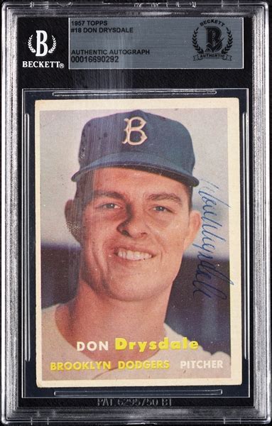 Lot Detail Don Drysdale Signed Topps Rc No Bas