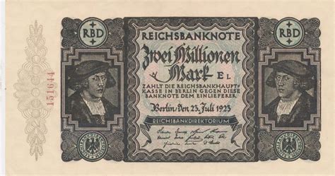 Zwei Millionen Mark 1923 Reichsbanknote MA Shops