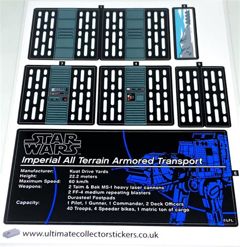 Lego Star Wars UCS MOC Sticker Sheet For AT AT 75313 U C Stickers