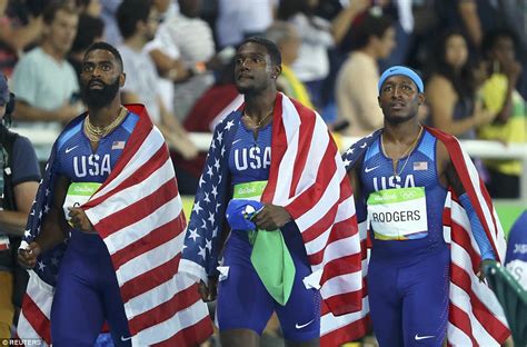 Team Usa Are Disqualified From The Mens 4x100m Relay Daily Mail Online