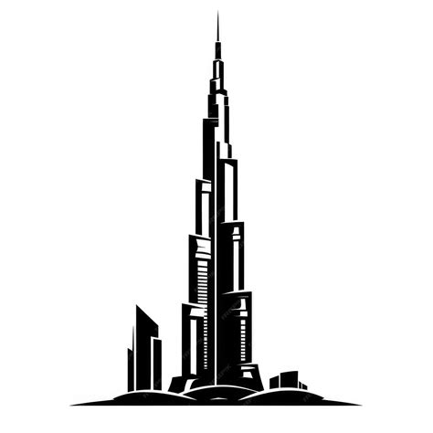 Premium Photo Iconic Black Silhouette Burj Khalifa In Focus