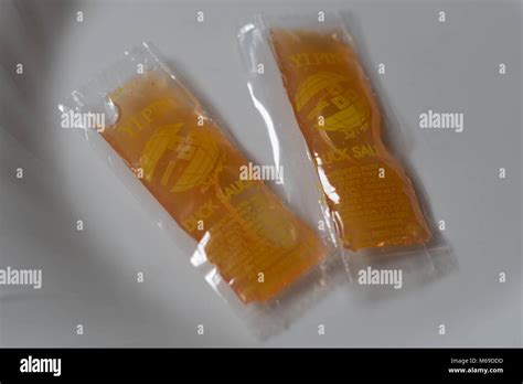 Chinese Take Out Food Duck Sauce Packets Stock Photo - Alamy